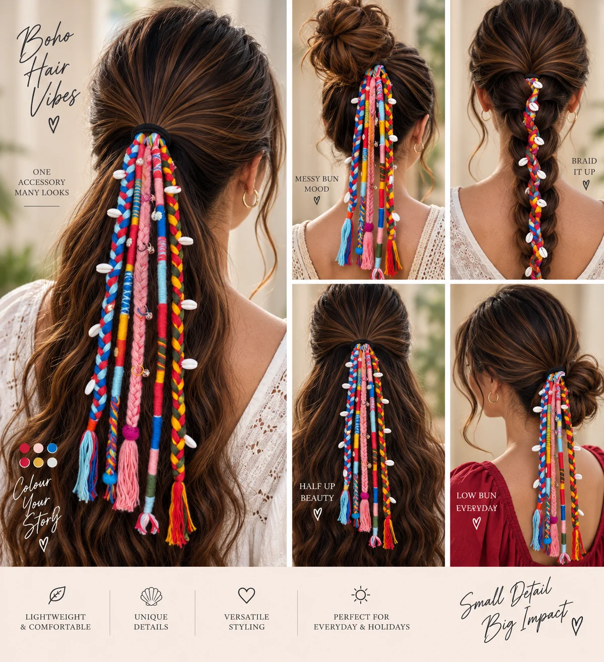 Midnight Pop Braided Hair Tie