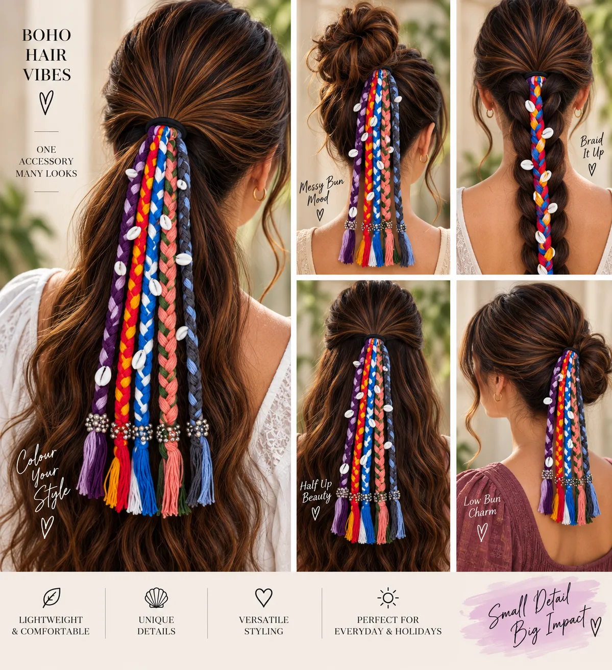 Boho Charm Braided Hair Tie — Havnme fashion UAE
