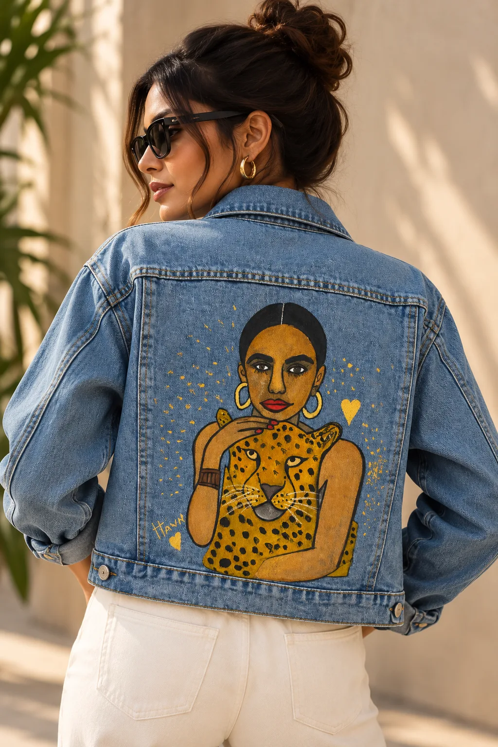 Hand-Painted Wild Muse Denim Jacket