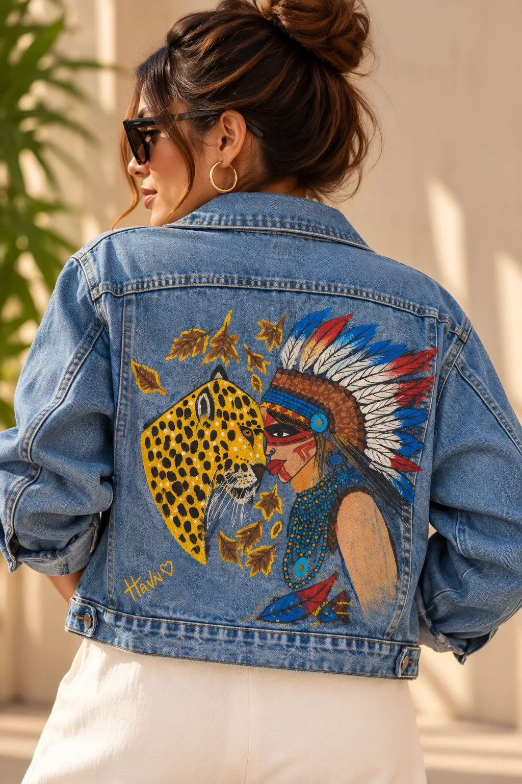 Wild Spirit Hand-Painted Denim Jacket