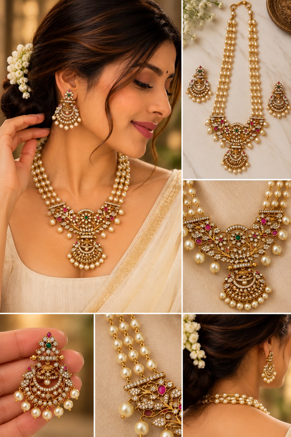 Elara Pearl Statement Necklace Set — Havnme fashion UAE