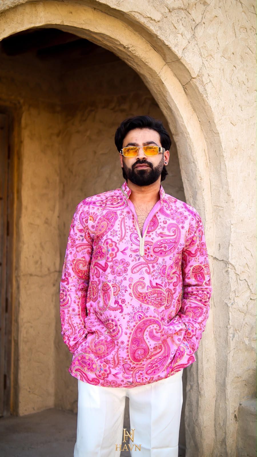 HAVN Rosé Paisley Kurta