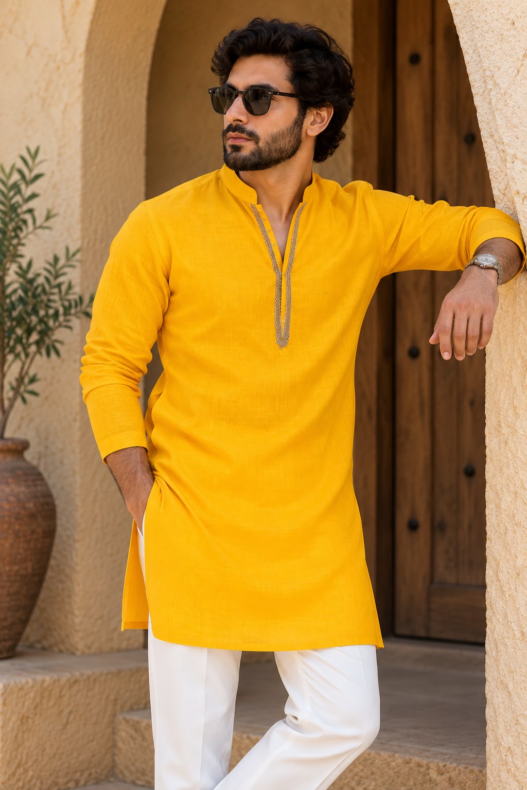 HAVN Saffron Gold Kurta