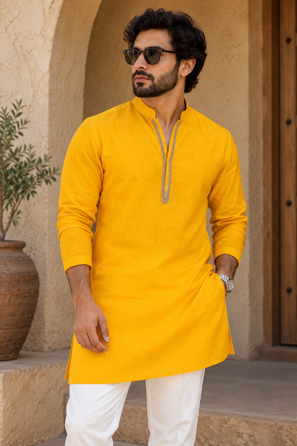 HAVN Saffron Gold Kurta