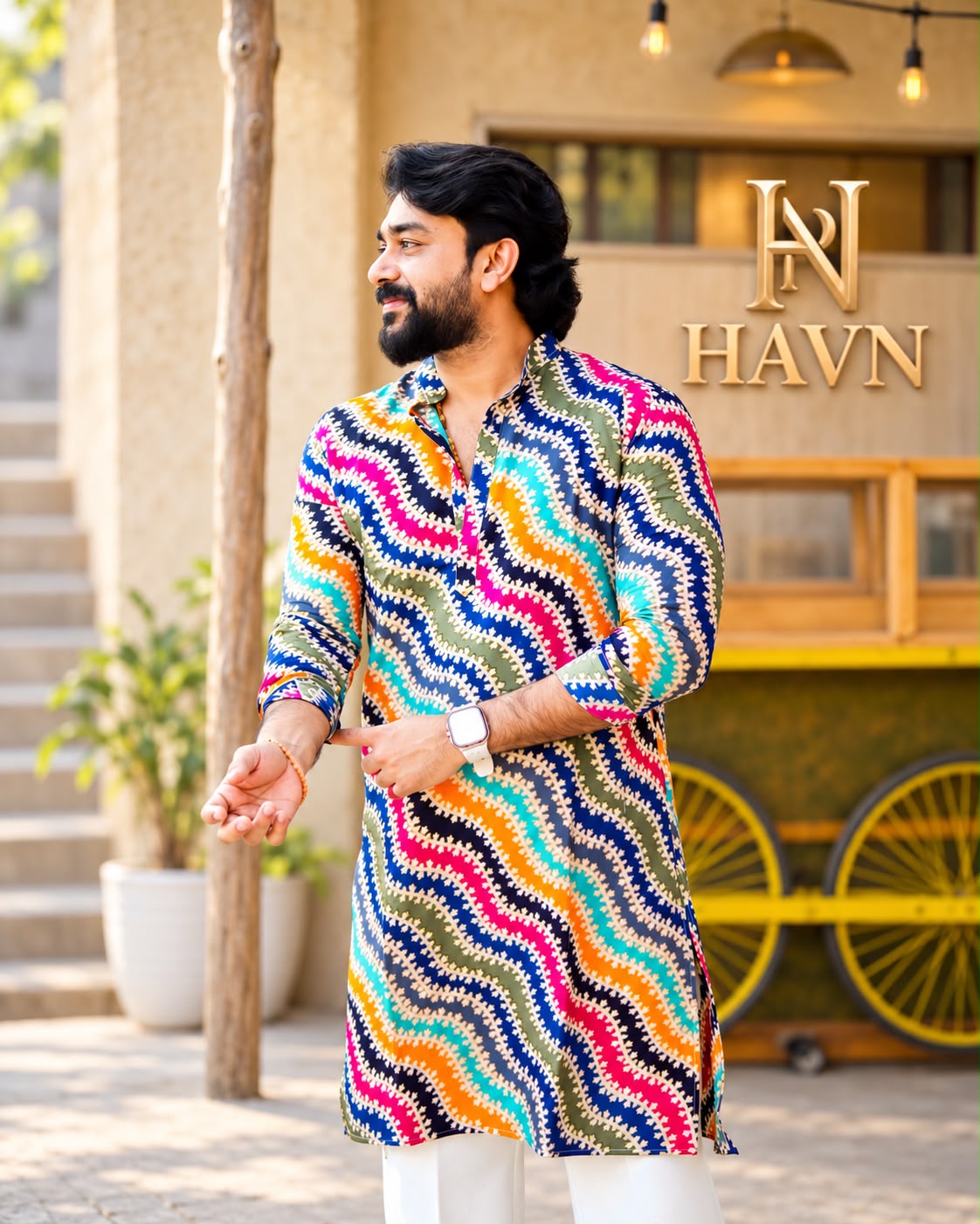 HAVN – Multicolor Abstract Printed Men’s Kurta3
