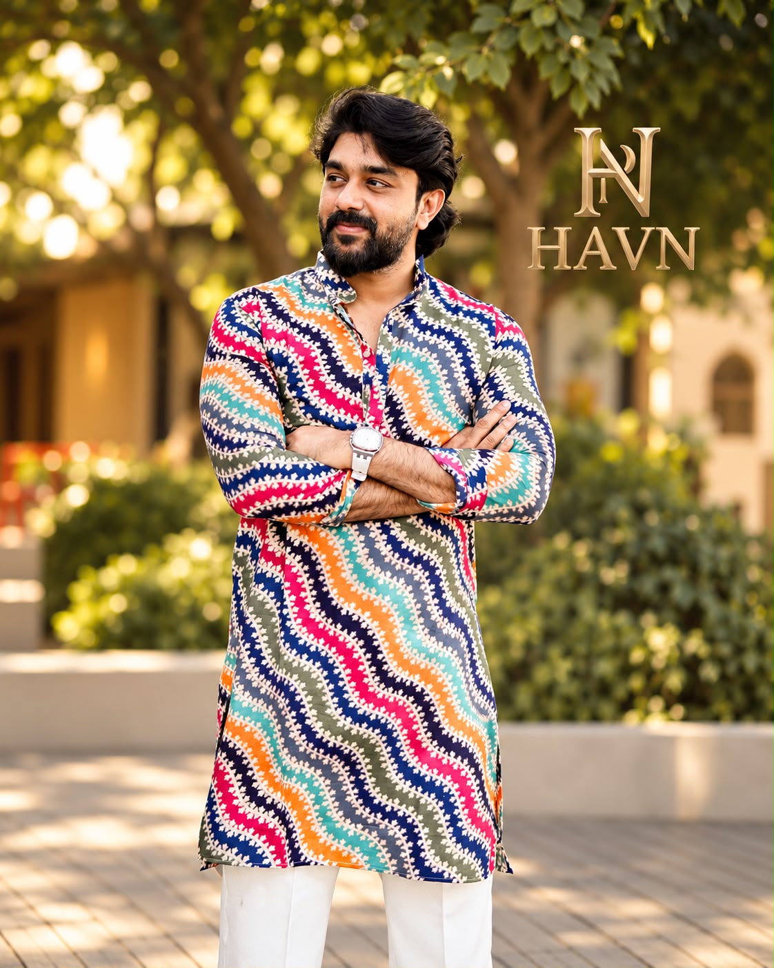 HAVN – Multicolor Abstract Printed Men’s Kurta3