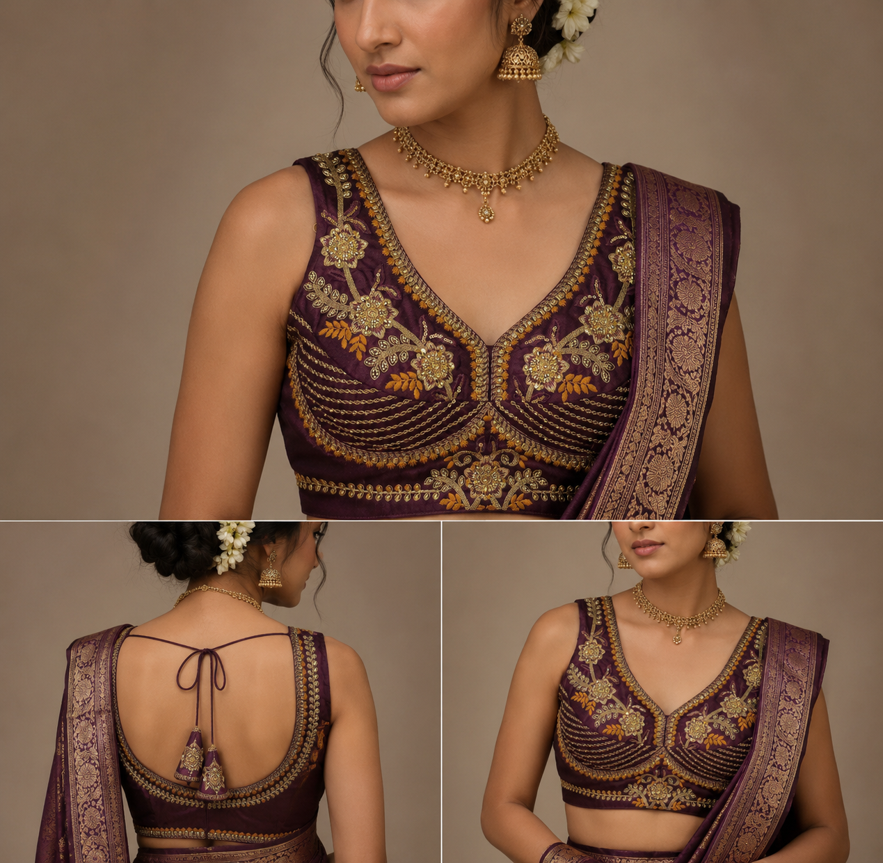 Regal Bloom Blouse - Wine