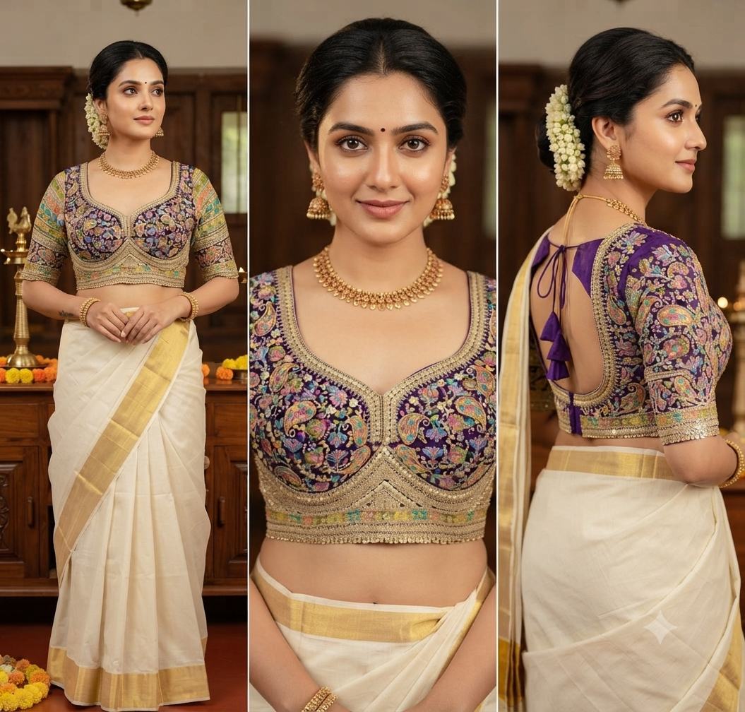 Aabha Heritage Blouse - Voilet