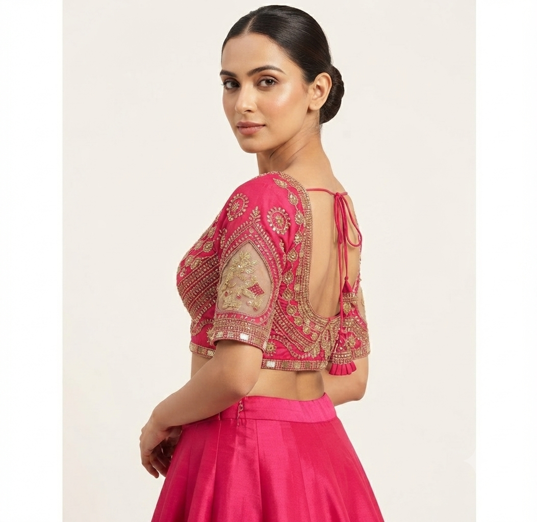 Classic Handwork Blouse - Red