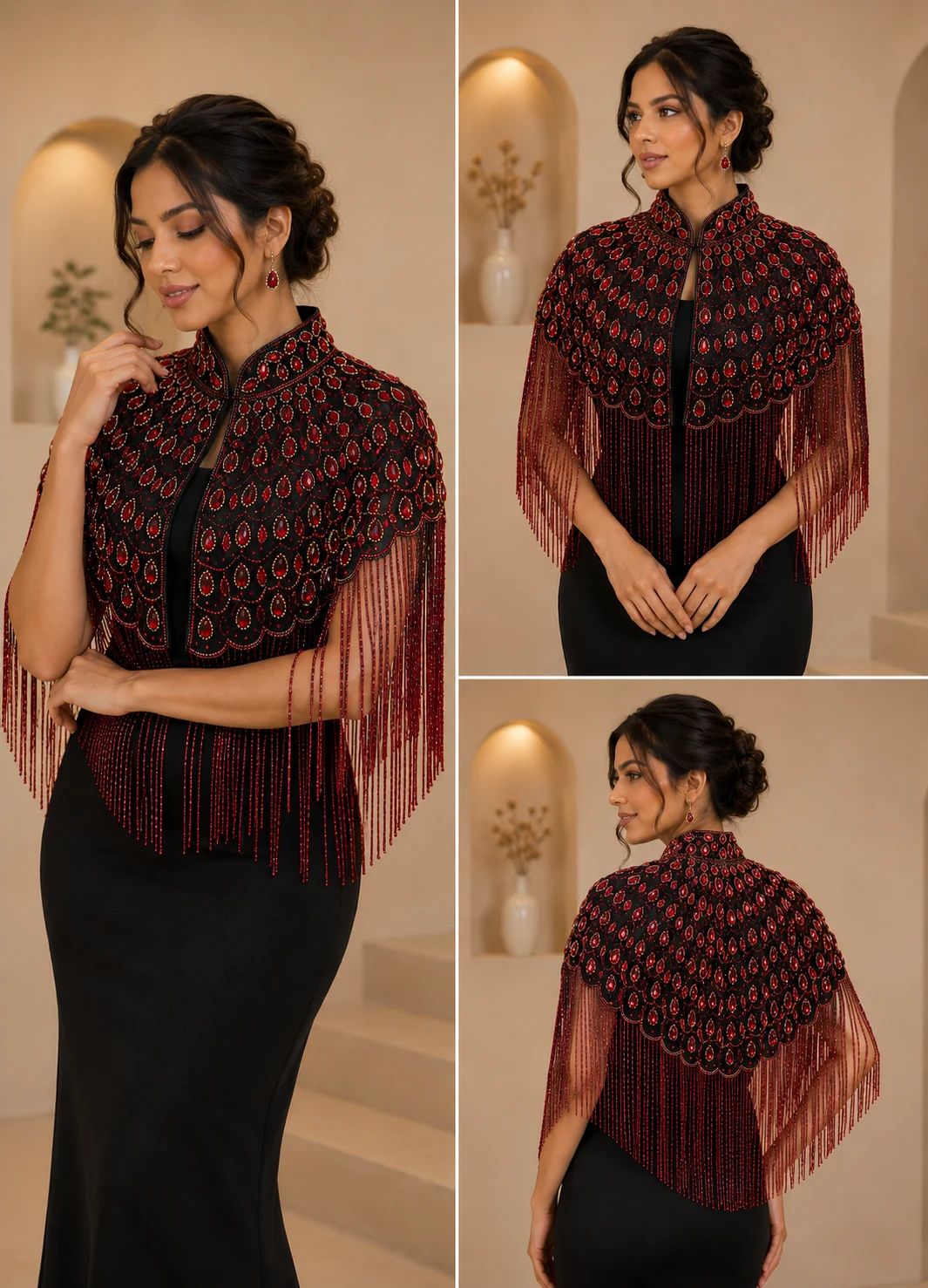 Ruby Royale Fringe Cape