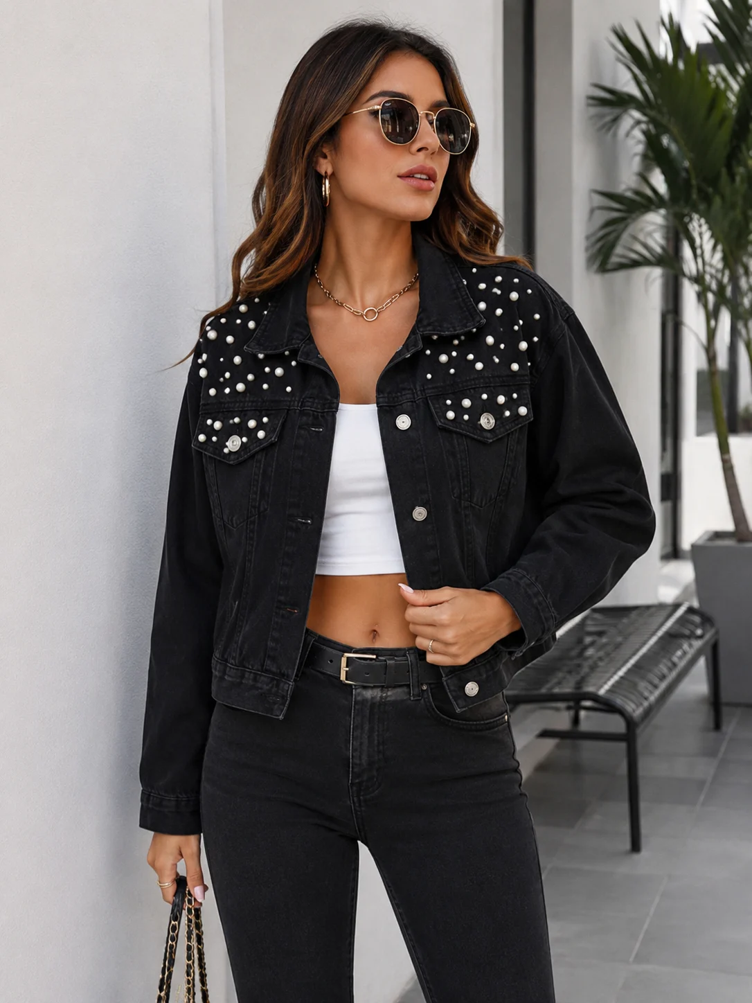 Midnight Pearl Denim Jacket