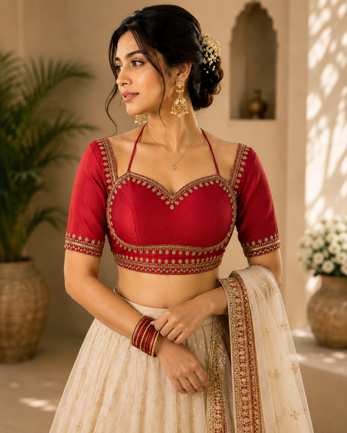 Crimson Charm Blouse