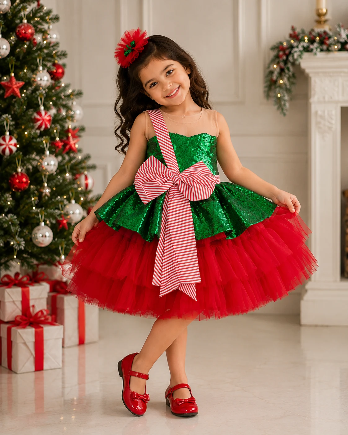 Candy Cane Frock - Red