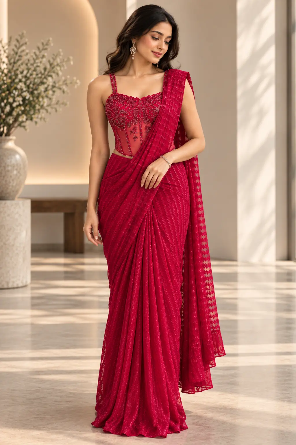 Ruby Rose Corset Saree