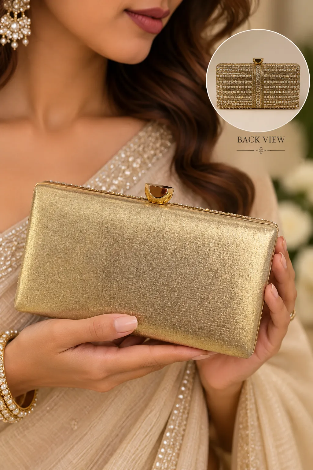 Golden Radiance Crystal Clutch