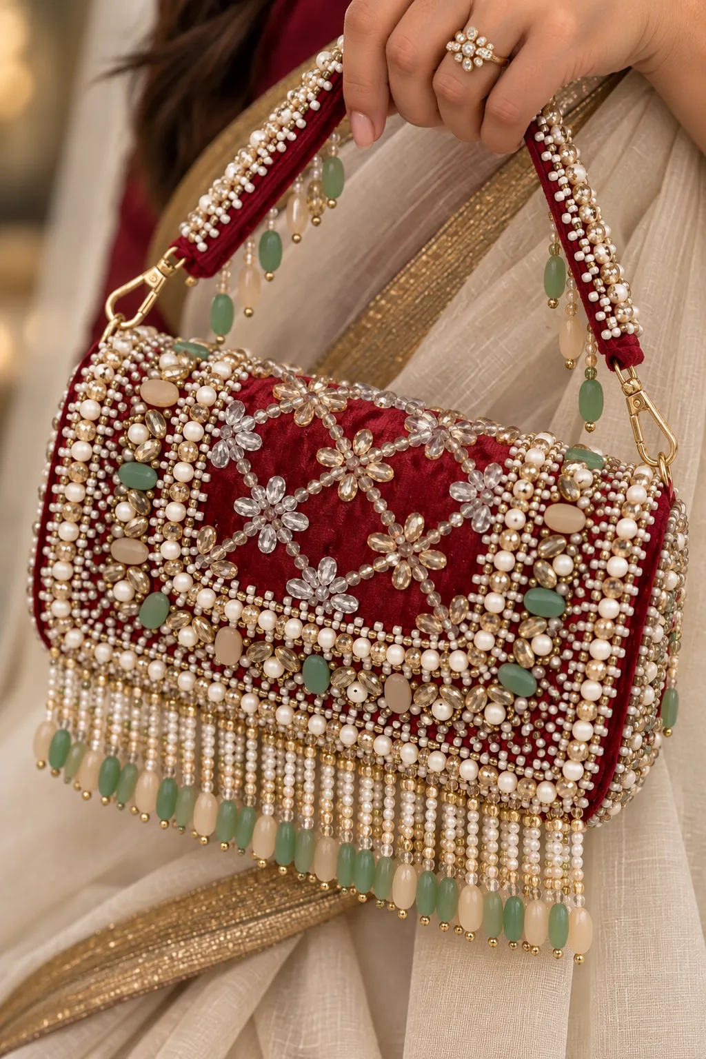 Ruby Jewel Handcrafted Bag