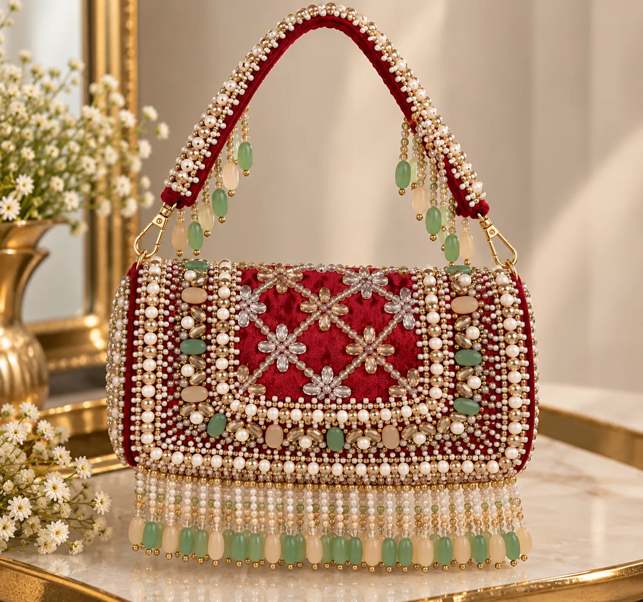 Ruby Jewel Handcrafted Bag — Havnme fashion UAE