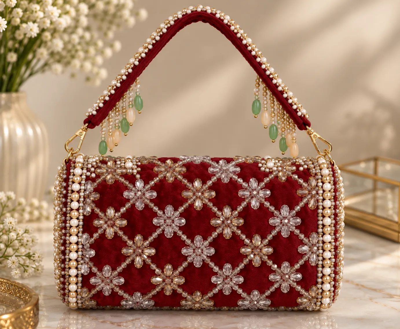 Ruby Jewel Handcrafted Bag