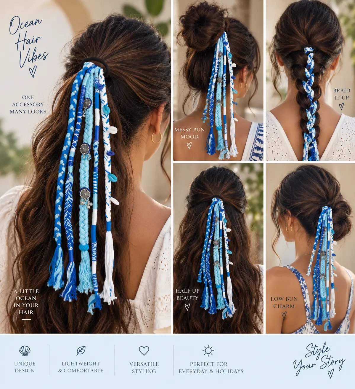 Ocean Charm Braided Hair Accessory