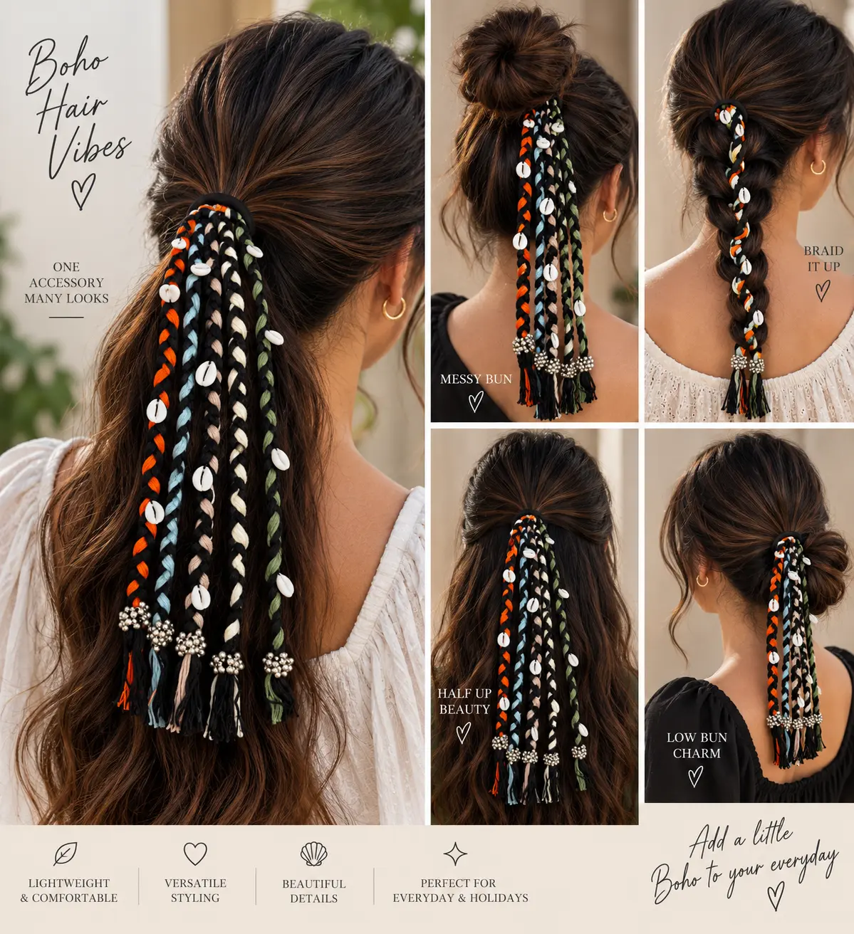 Boho Shell Braided Hair Accessory